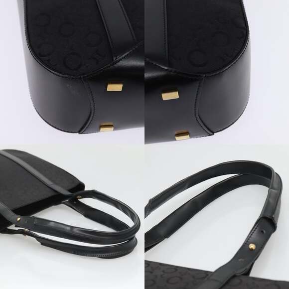 CELINE C Macadam Canvas Tote Bag Black Gold - Picture 10 of 12